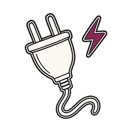 Een stekker met een bliksemschicht — energie.